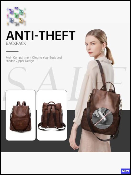 Women Backpack Purse PU Leather Anti-theft Casual Shoulder Bag Fashion Ladies